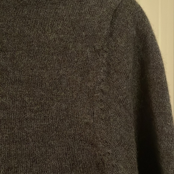 Talbots Pure Italian Merino Wool Gray Shawl Collar Open-Front Cardigan women’s M - Picture 10 of 12